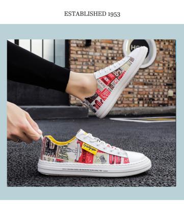 China Fashion EVERGREEN sneakers print logo mens bottom shoes flat sneakers trainers canvas upper durable panel for men for sale