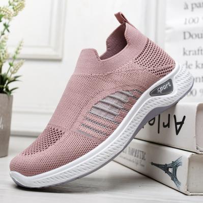 China Fashion Trend RTS Spring Summer Rubber Outsole Mesh Upper Lady Sports Jacquard Women Sock Shoes Casual Daily Loafers For Women for sale