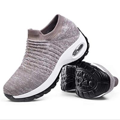 China Fashion Trend Lady Girls Modern Jazz Dance Easy Shoes Platform Mesh Slip On Air Cushion Loafers Women's Walking Shoes Bump Sneakers for sale