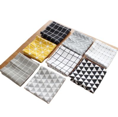 China Wholesale Nordic Viable Northern European Style Stripe Check Table Mat Place Mat Cotton Glass Cloth Jacquard Kitchen Towel for sale