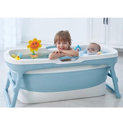 China All Household Plastic Free Standing Baby Bath Tub For Adults Baby Toddlers With Cover, PP Material And V Band, Blue And Purple for sale