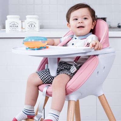 China Modern Real Beech Wooden Baby Referee Chair Adjustable High Eating Chair Applicable For Baby Feeding for sale