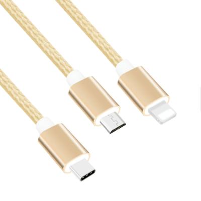 China Charging + data sending match all C PORT phone and tablets 3 in 1 android phone charger cable data cable type c charging cable for sale