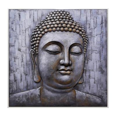 China 3d Handprint Classic Buddha Home Decor Resin and Wall Decor Canvas Oil Painting Buddha Buddha for sale