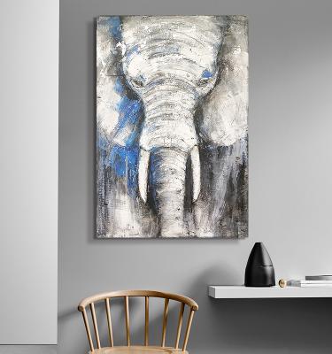 China Relife Handmade Cheap Handmade Animal Oil Painting Elephant Oil Painting Abstract Wallpaper Home Decor for sale