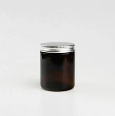 China Gift & Craft 250ml Amber Glass Candle Jars With Gold Black Lids Candle Sliver Cap High Quality Glass Jars On Sale for sale