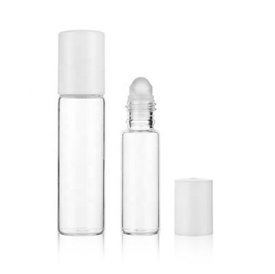 China Cosmetic Glass Perfume Roller 10ml 30ml Essential Oil Clear Bottle for sale