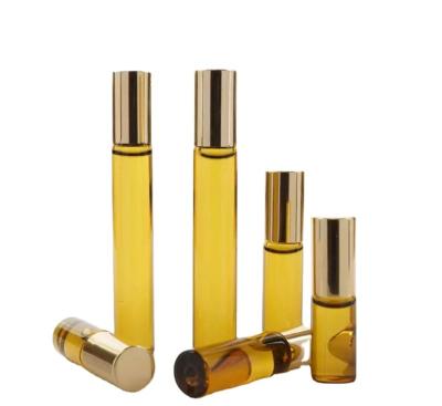 China Personal Care Amber Clear Roll On Glass Bottle For Essential Oil 2ml 3ml 5ml 8ml Roller Bottle With Cap Vial Glass Aluminum Bottle for sale