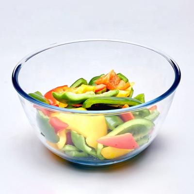 China Bulk Viable Wholesale Heat Resistant Glassware The Big Size Salad Bowl Mixing Bowl for sale