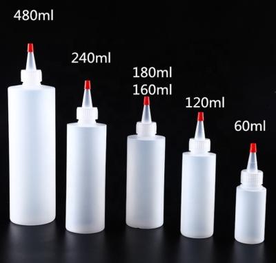 China BEAUTY PACKAGING 60ml Plastic Clear White Squeeze Bottles With Twist Cap For Glue Bottle 2OZ for sale