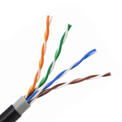 China WATERPROOF DOUBLE SHEATH 24AWG 4 DEVICE 0.5MM CCA/COPPER ETHERNET 305M UTP CABLE CAT5E OUTDOOR Cat5e Outdoor for sale