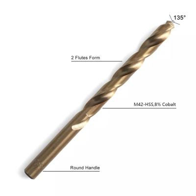 China Metal Drilling Straight Shank HSS M42 Cobalt 8% Fully Ground Twist Drill Bits, high-performance, long service life for sale