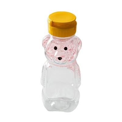 China Sustainable Bear Shape Milk Tea Cup Disposable Plastic Cup With Lid Juice Wide Mouth Drink Bottle Fresh Milk for sale