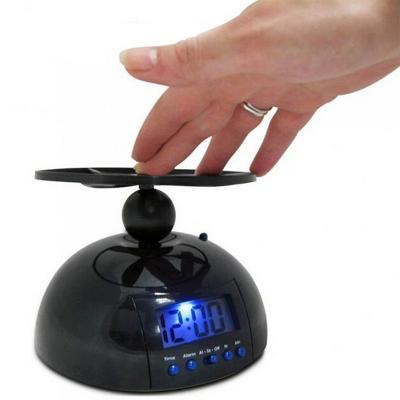 China 2021 ABS UCHOME Creative Flying Crazy Boring Lazy Helicopter Alarm Clock Led Finger Pendulum for sale