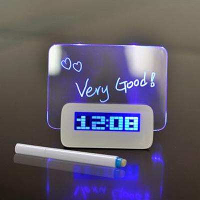 China UCHOME style antique novelty led message board alarm clock led message clock glowing led digital alarm clock for sale