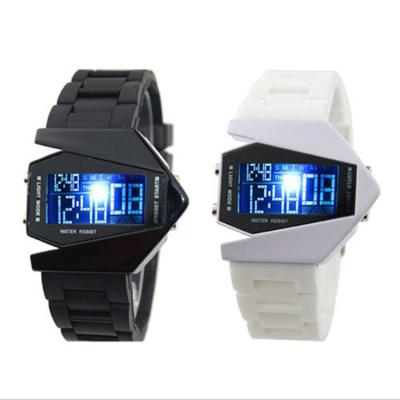 China UCHOME Day/Date Hot Sale Planes Shape Children LED Digital Watches Colorful Jelly LCD Movement Digital Children Watches for sale