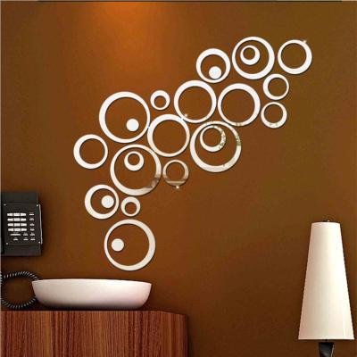 China UCHOME STICKER Circle Creative Acrylic Mirror WALL Decorative 3D DIY Wall Stickers for sale