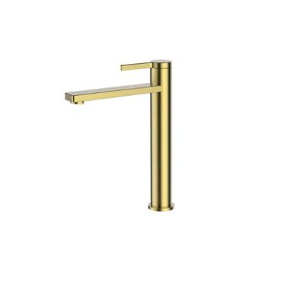 China Hot Selling Metered Faucets Modern Bathroom Brass Cooper Brushed Gold Basin Faucet Mixers for sale