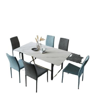 China Marble dining table and chair (the others) adjustable restaurant high quality simple modern Nordic home dining tables metal frame for sale