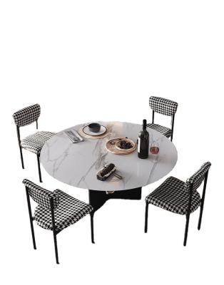 China Round Dining Table (The Other) Modern Light Adjustable Italian Luxury Household Combination Chair Dining Table Dish Rock Dining Table for sale