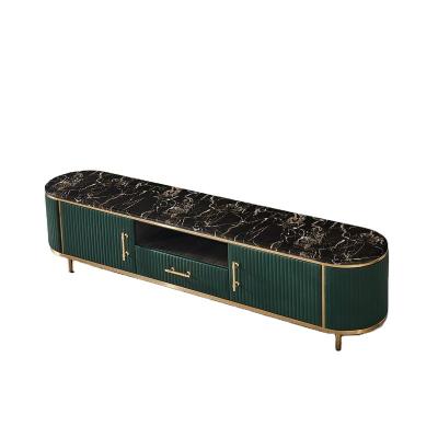 중국 2022 Top Modern MDF TV Stand Cabinet Adjustable Cabinet Black Green Marble TV Furniture 판매용