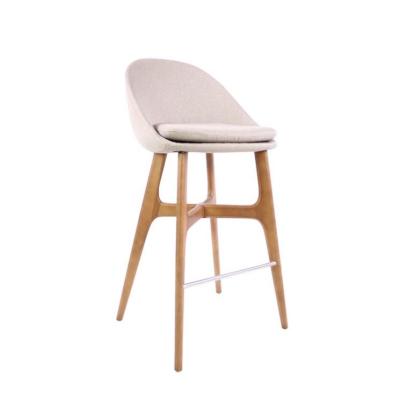 China modern design bar chair high bar stool modern home nordic style bar furniture leather wooden chair Te koop