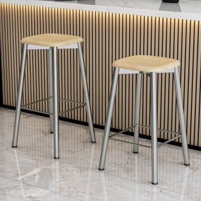 China Modern Commercial French Italian Cafe Restaurant Design Style Solid Wood Modern Custom Bar Stool Counter High Te koop