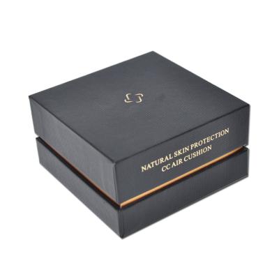 China Recyclable Custom Matte Black Cardboard Logo Gold Stamping Gift Packaging Box for sale