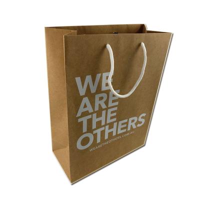 China Recyclable High Quality Kraft Paper Logo Printed Craft Shopping Gift Custom Luxury Packing Kraft Paper Bag for sale