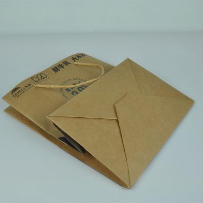 China Recyclable Custom Logo Brown Kraft Paper Bag Offset Printing Shopping Craft Paper Bag Packaging for sale