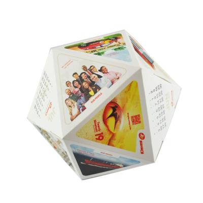 China Europe New Fashion Custom Printing Wrapping Creative Paper Ball Round Advertising Desk Calendar As A Gift for sale