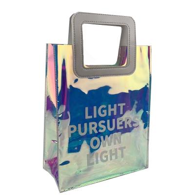 China recyclable & Women Handbags Women Handbags Color Shoulder PVC Waterproof Warm Transparent Beach Bags Custom Printed TPU Plastic Clear Stadium Gift Shopping Bag for sale