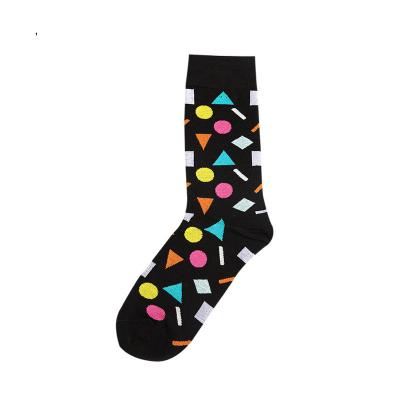 China Happy Colorful Men's Breathable Sports Socks Breathable Jacquard Cotton Socks Men's Casual Socks for sale