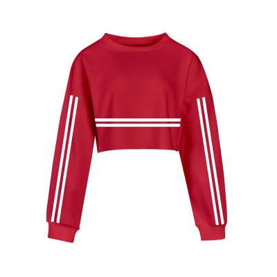 China Custom Anti Wrinkle Youth Girls Crop Top Sweatshirt Cropped Sweatshirt Top for sale