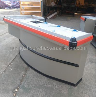 China Outdoor stainless steel supermarket equipment checkout counter for sale, retail store checkout counter for sale