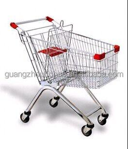 China Antirust European Style Shopping Trolley Carts Supermarket Shopping Cart Zinc Coating for sale