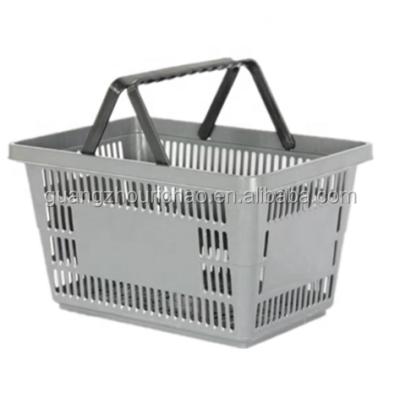 China With Bars And Wheels Plastic Supermarket Retail Shopping Basket , Hand Held Shopping Baskets for sale