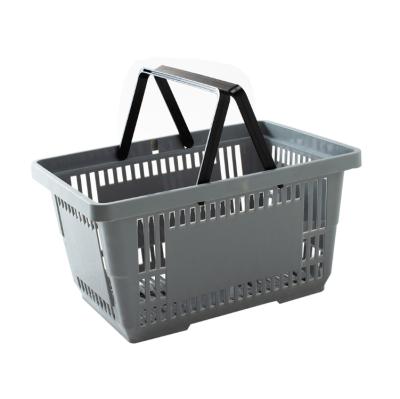 China PE Top Supermarket Double Hand Shopping Basket / Plastic Handle Shopping Basket for sale