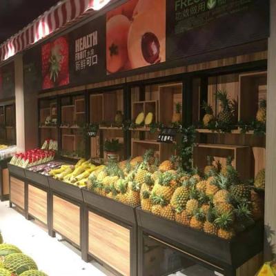 China Supermarket Double Sided Grocery Wall Shelf Single Sided Fruit And Vegetable Display for sale