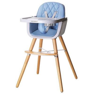 China Safety Comfortable Baby Dining Chair 2021 Unique Design Baby Umpire Chair PU Cushion Wooden Umpire Chair Plastic Child Feeding Chair for sale