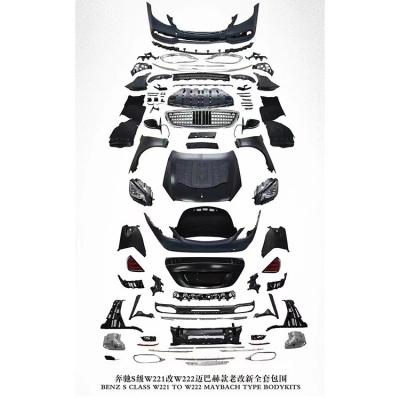 China Plastic Body Aftermarket Rear Bumper Cover Grill Car Conversion Kit Bmw W221 Modify According To W222 MAYBACH for sale