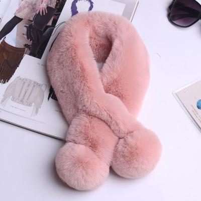 China Hanfu Fur Collar Soft Cute Scarf Winter Soft Plush Warm Scarf for sale