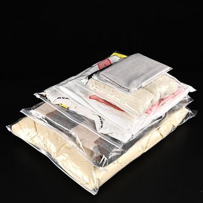 China BIODEGRADABLE Self Adhesive Zipper Seal Recycled Clear Plastic Garment Bag With Zipper Garment Packaging Slider for sale