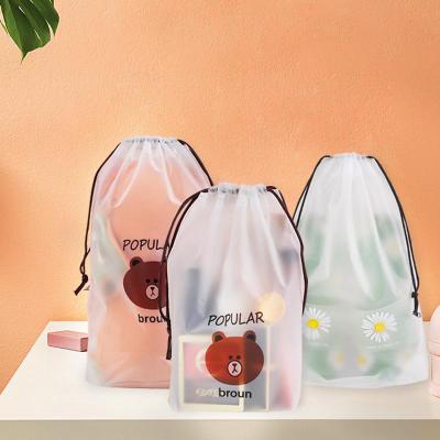 China Custom Printed Logo Jewelry Makeup Drawstring Laundry Shoe Gift Pouch BIODEGRADABLE Small Plastic Bag Frosted Clear Waterproof Large for sale