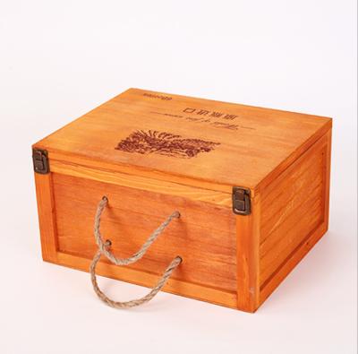 China Handmade factory-direct wooden red wine packaging box can be customized to hold six bottles of red wine for sale