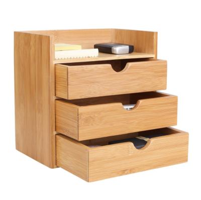 China 3-Layer Bamboo Body Storage Box Table China Drawer Storage Unit Pen Desk Tube for sale