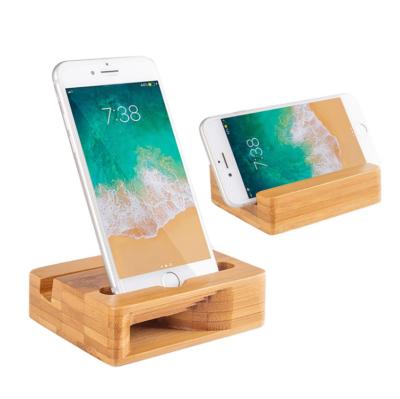 China China Cell Phone Stand with Sound Amplifier, Natural Bamboo Wooden Mobile Phone Desk Stand (Sound Stand) for sale