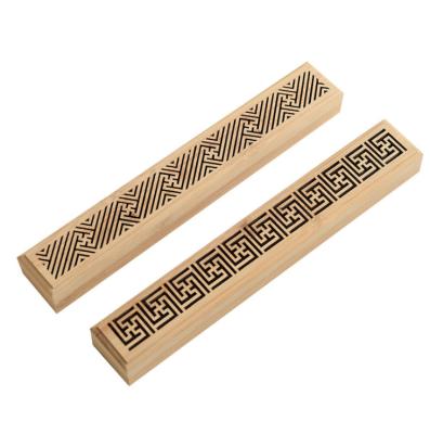 China Handmade can be customized logo bamboo dug - bamboo incense stove line - made household incense channel furniture incense box. for sale