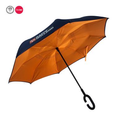 China Rain umbrella/new umbrella car straight upsidedown reverse reverse umbrella/promotion umbrella with c handle for sale