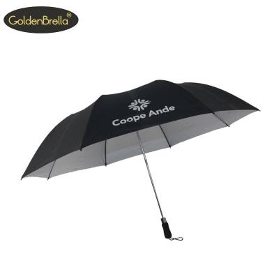 China high quality customized 2 foldgolf umbrella promotion folding umbrella with logo printing for sale